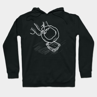 Onion ring and sauce white line art Hoodie